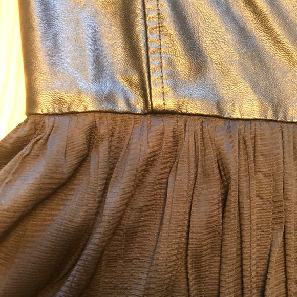 Others Follow black mini dress faux leather and tulle - Picture 5 of 6